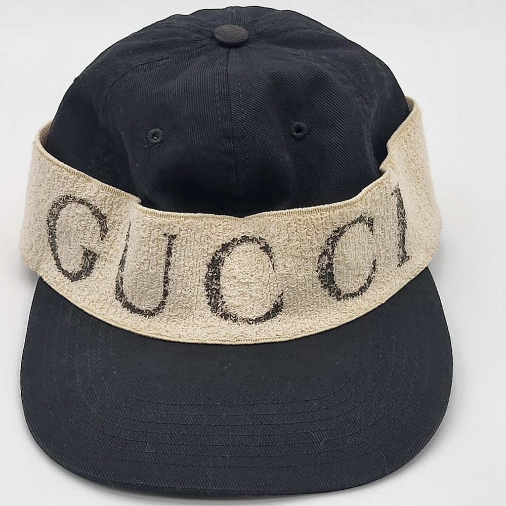 Gucci Gabardine GUCCI Headband Cap Black Size M(58) Authentic